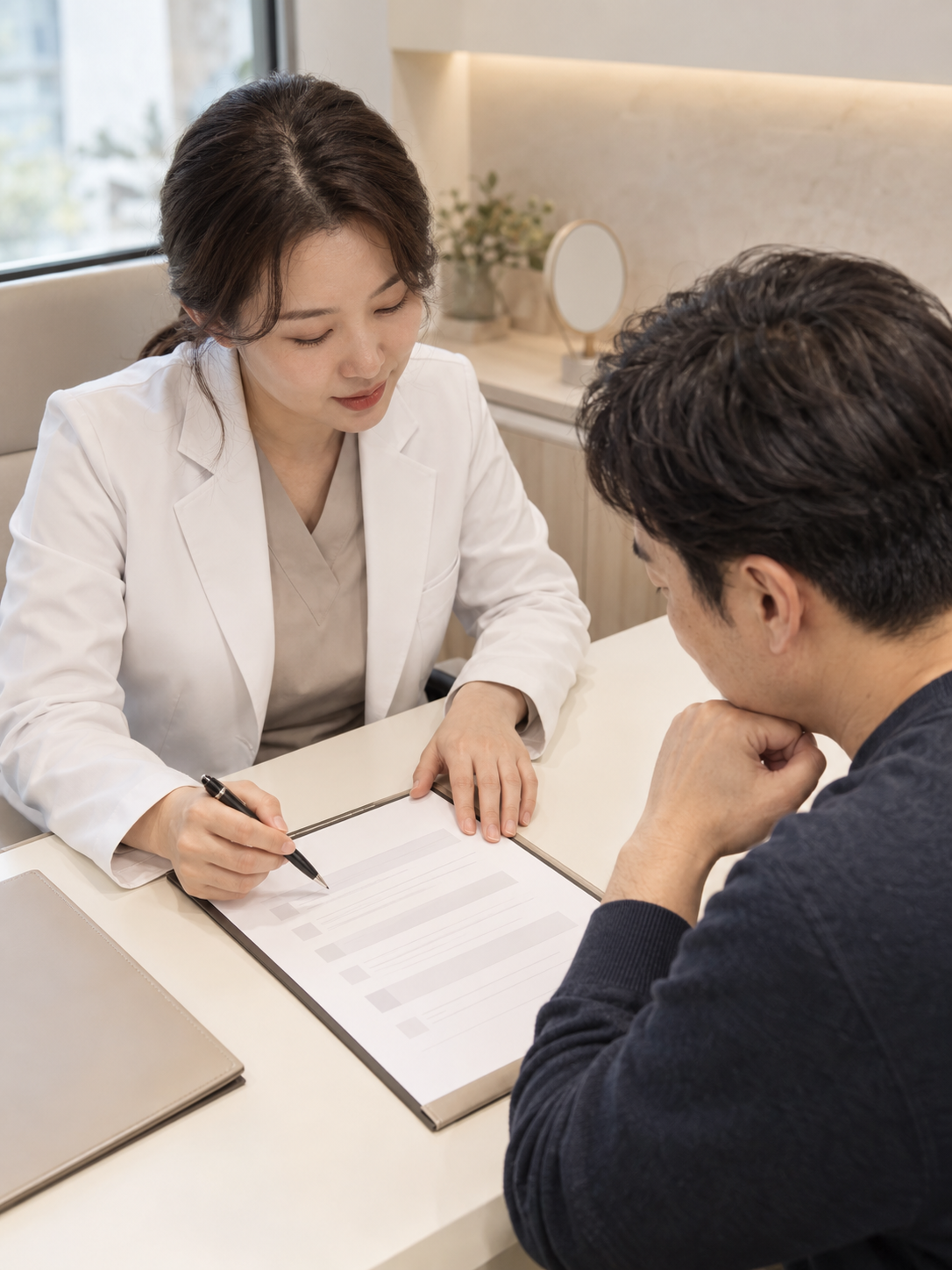 AI 생성 실사 예시: 상담 항목 설명