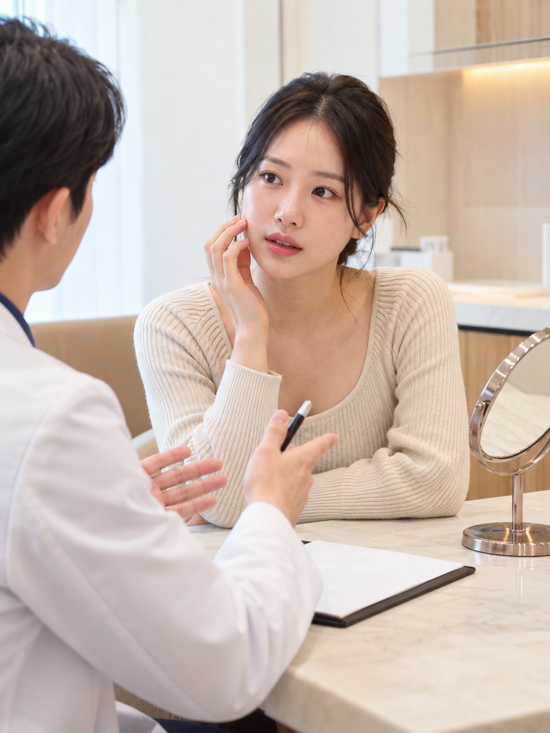 AI 생성 실사 예시: 성형외과 상담 준비